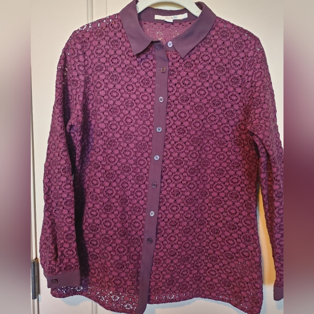 Plum/Purple Boden Lace Button down Size 8